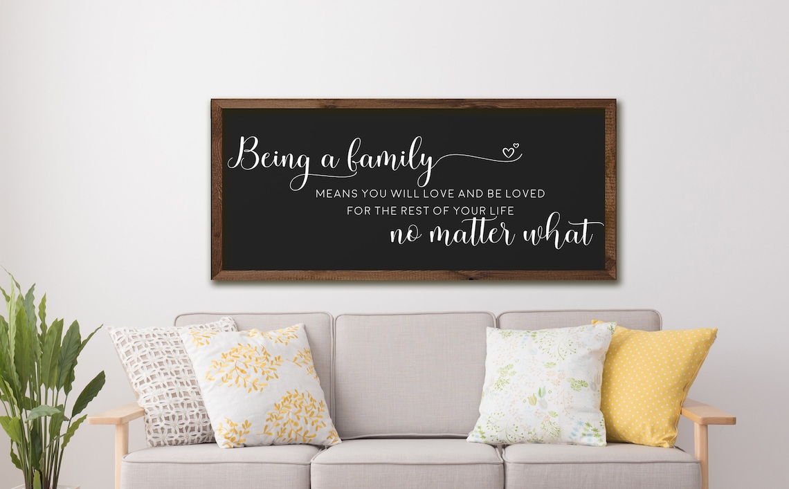 Being A Family Means Quote, Living Room Art Print - Image 2