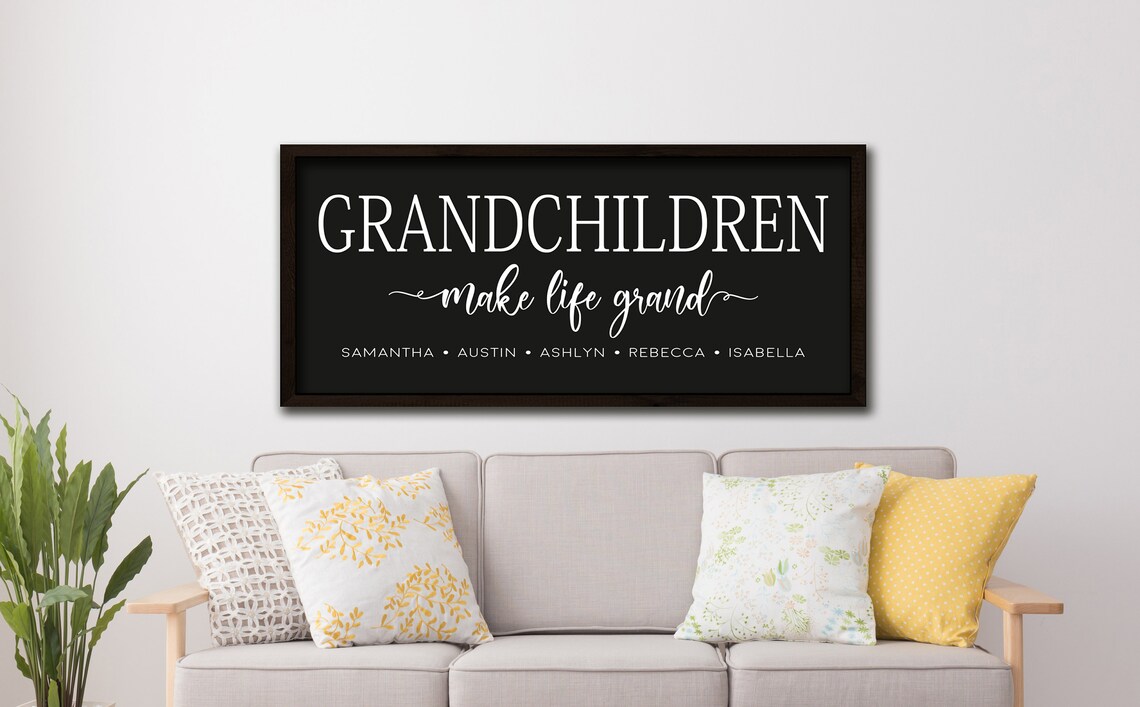 Grandchildren Make Life Grand Wood Sign, Personalized - Image 2