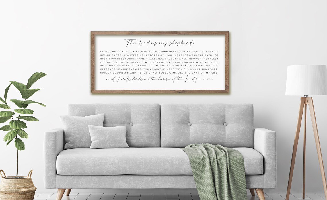 The Lord Is My Shepherd Scripture Sign Art Print - Image 2