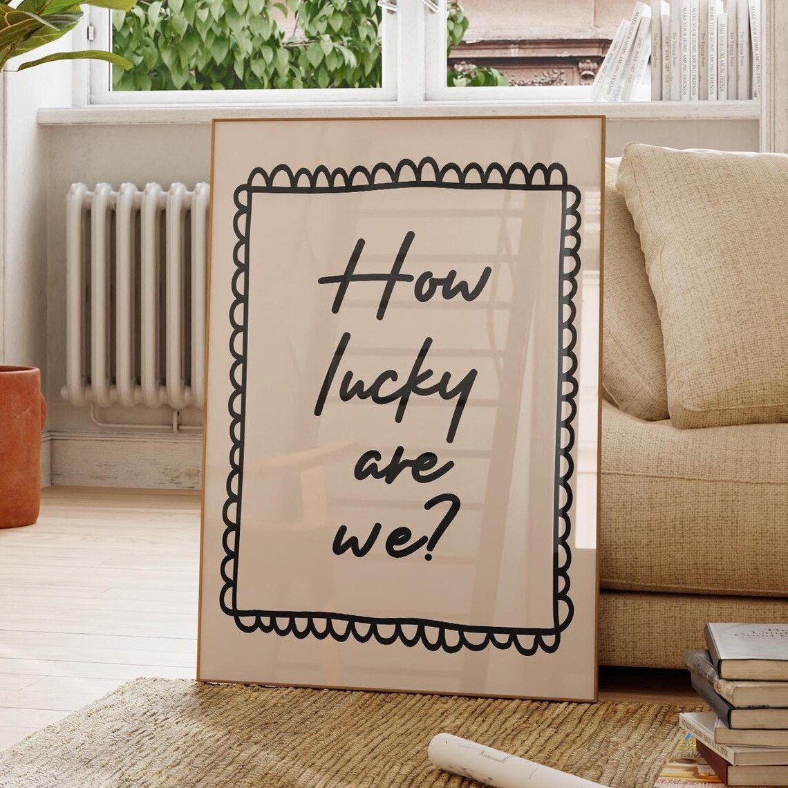 Trendy How Lucky Are We Retro Wall Art Print