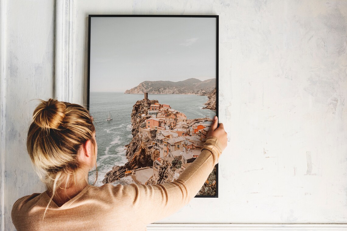 Cinque Terre Vernazza Pastel Travel Poster - Image 3