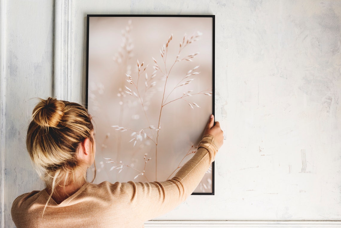 Dried Grass Beige Minimalist Botanical Neutral Tone Photo Poster - Image 3