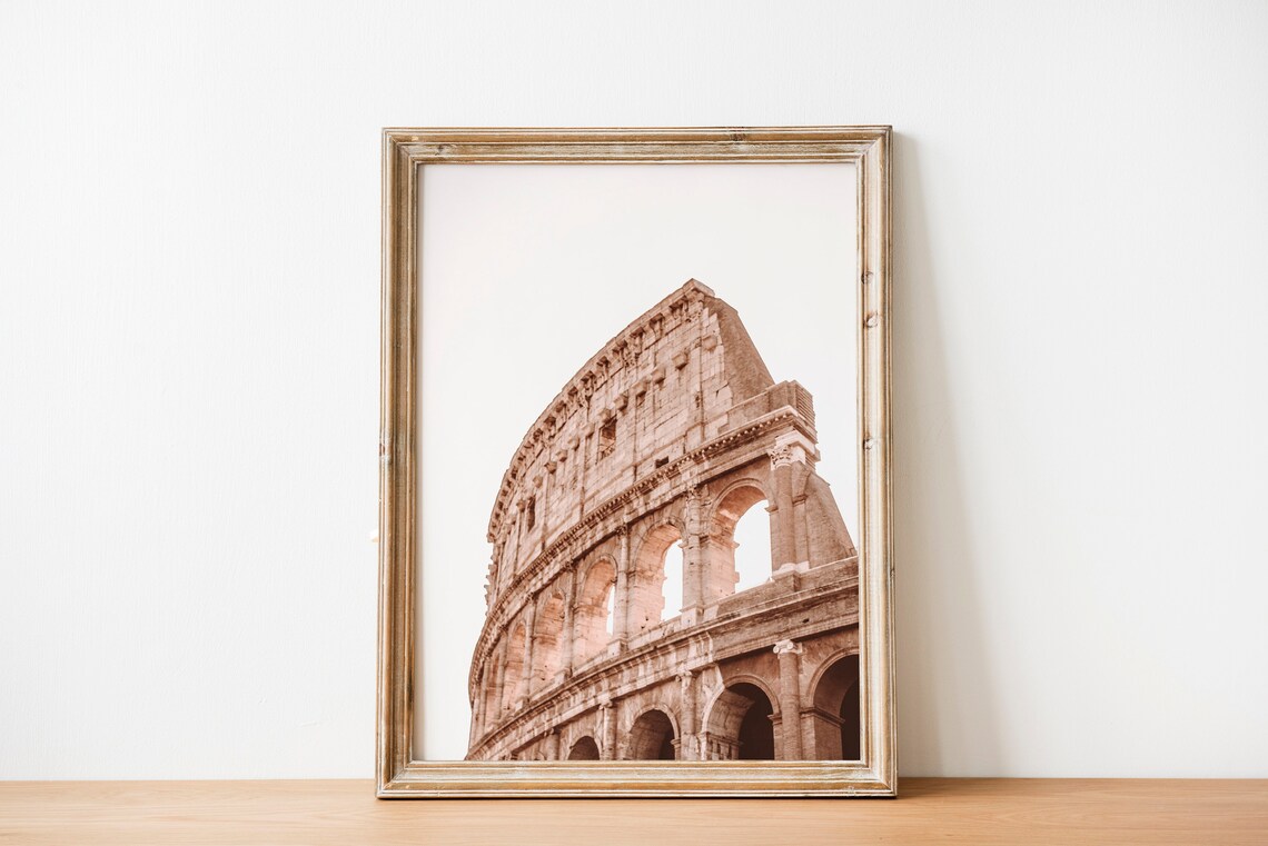 Rome Colosseum Arches Detail Pastel Photo Italy Landmark Travel Poster - Image 3