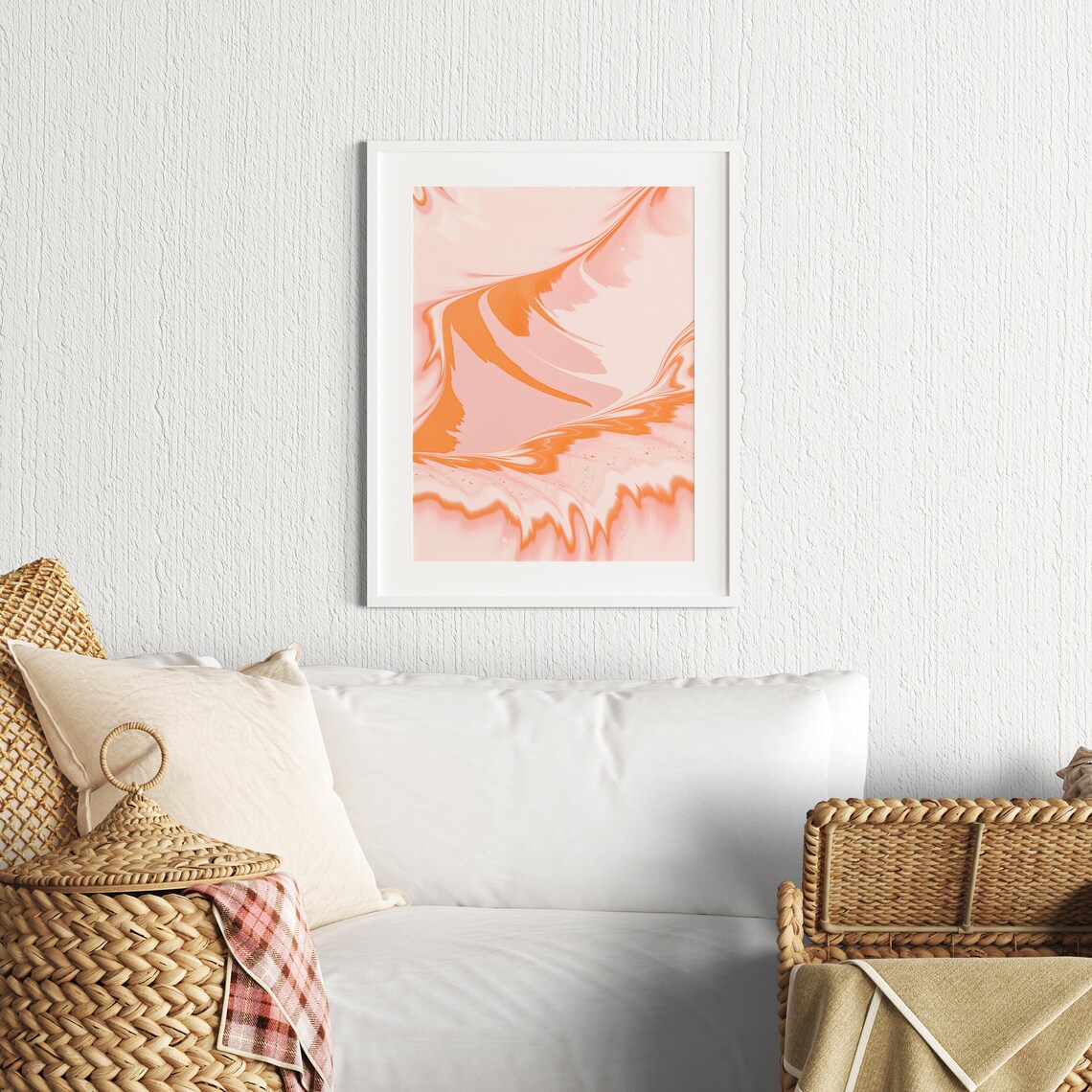 Abstract Wall Art Modern Abstract Art Colorful Art Brushstroke Wall Art Abstract Wall Decor Art Orange Tones Print Minimal Poster - Image 3