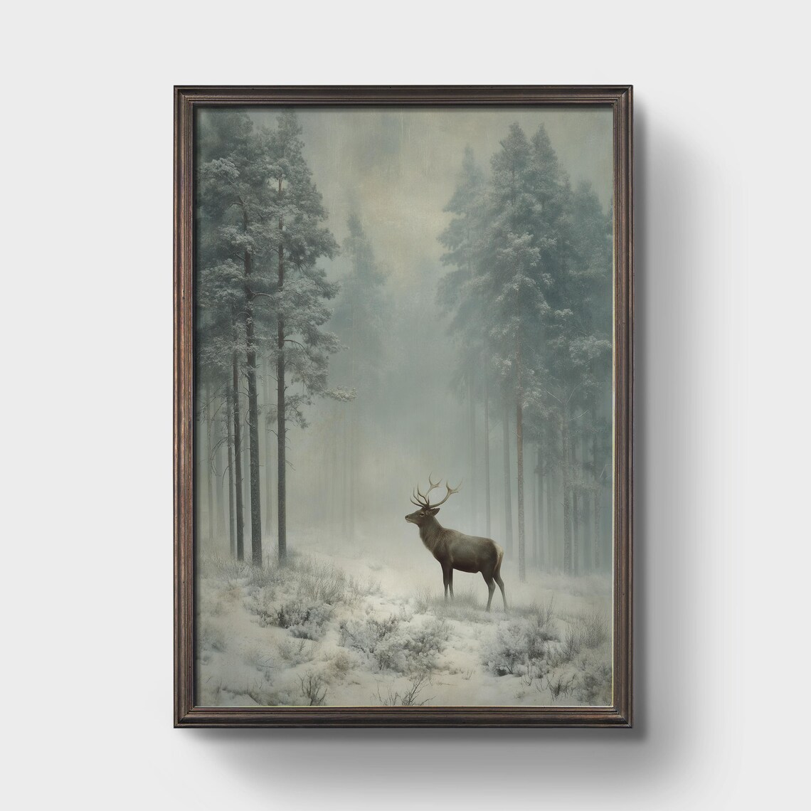 Majestic Deer In Frosted Wilderness Prints