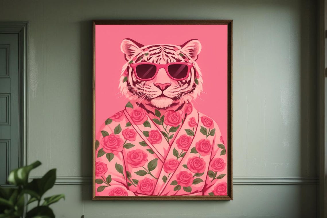 Fashion Tiger Portrait Wall Art Poster