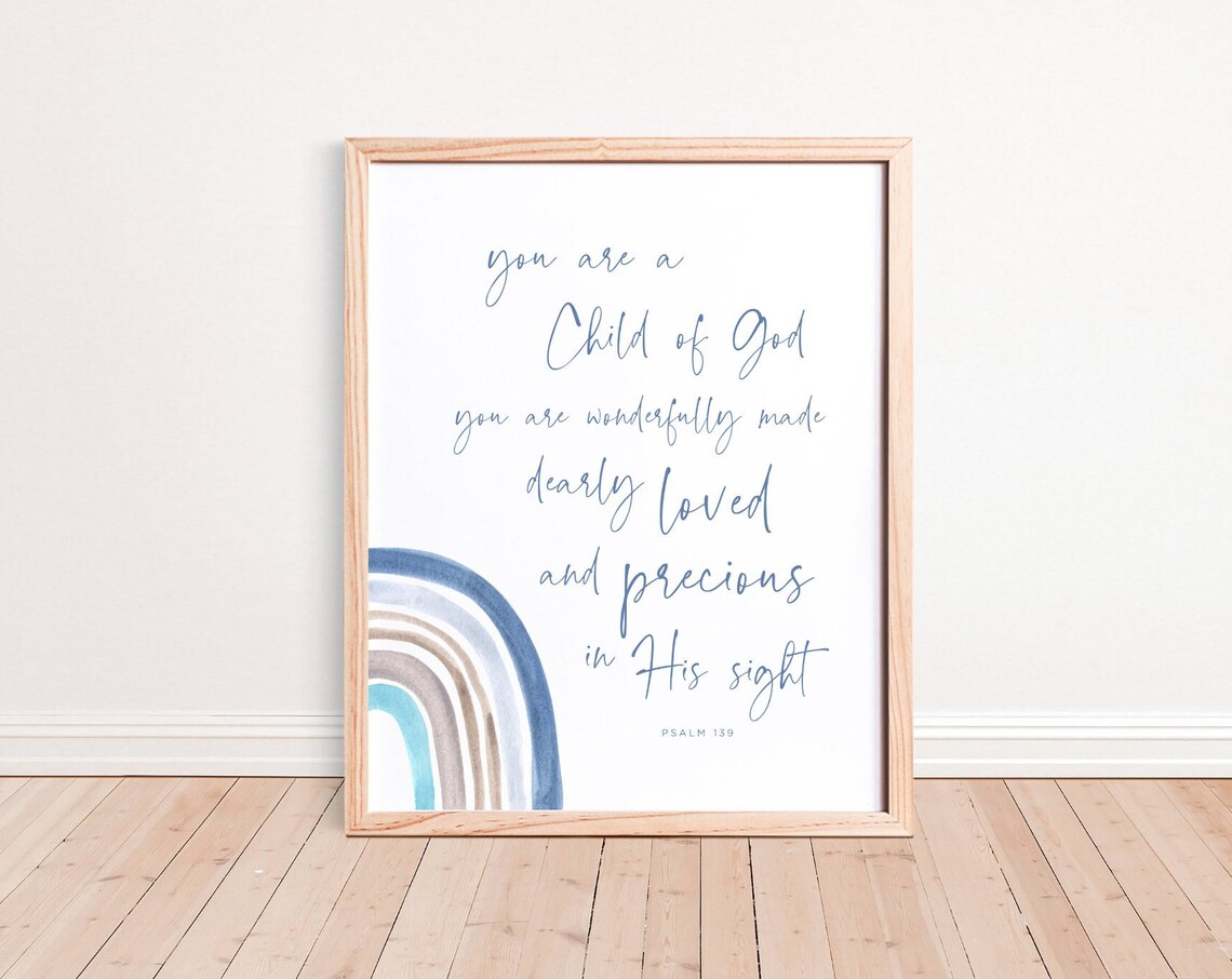 Child Of God You Are Wonderfully Made Rainbow Psalm 139 Poster
