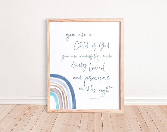 Child Of God You Are Wonderfully Made Rainbow Psalm 139 Poster