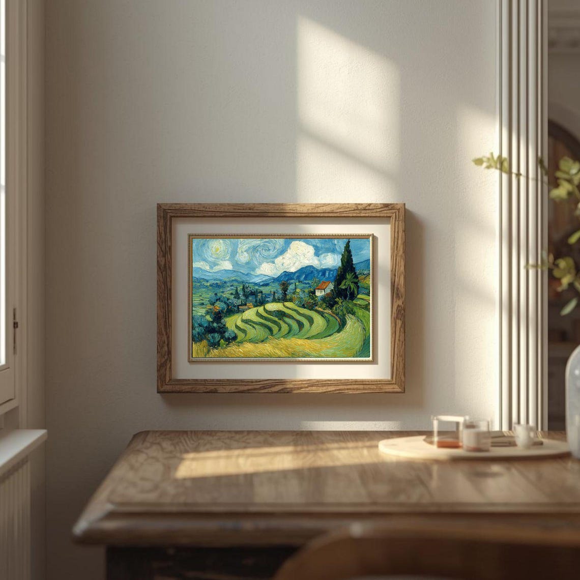 Bali Rice Terraces Tropical Valley Oil Style Impressionist Art Print