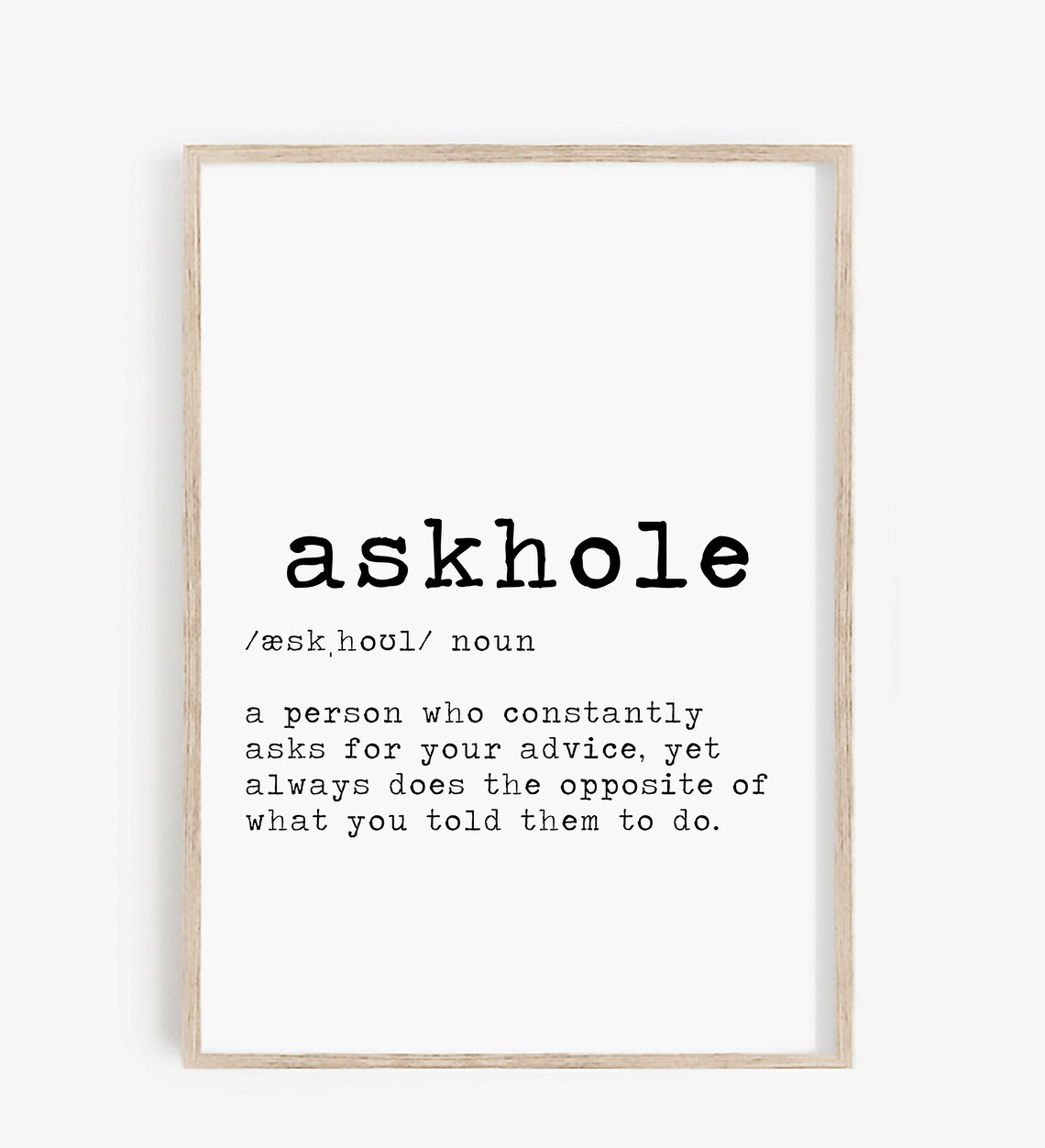 Askhole Definition Funny Definition Poster Print - Image 4
