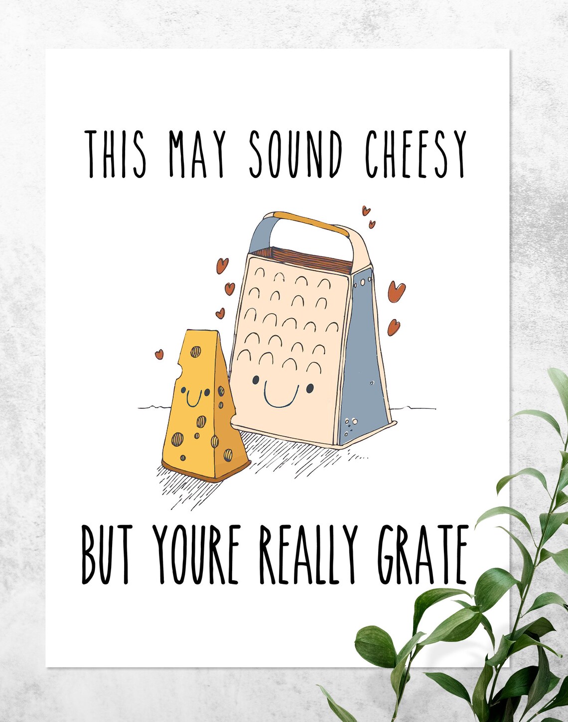 Cheesy Kitchen Sign, Funny Food Pun Art Print - Image 3