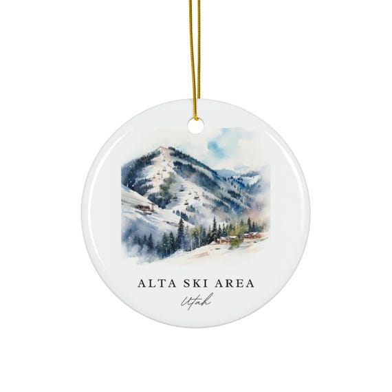 Alta Ski Area Christmas Ornament, Utah Souvenir