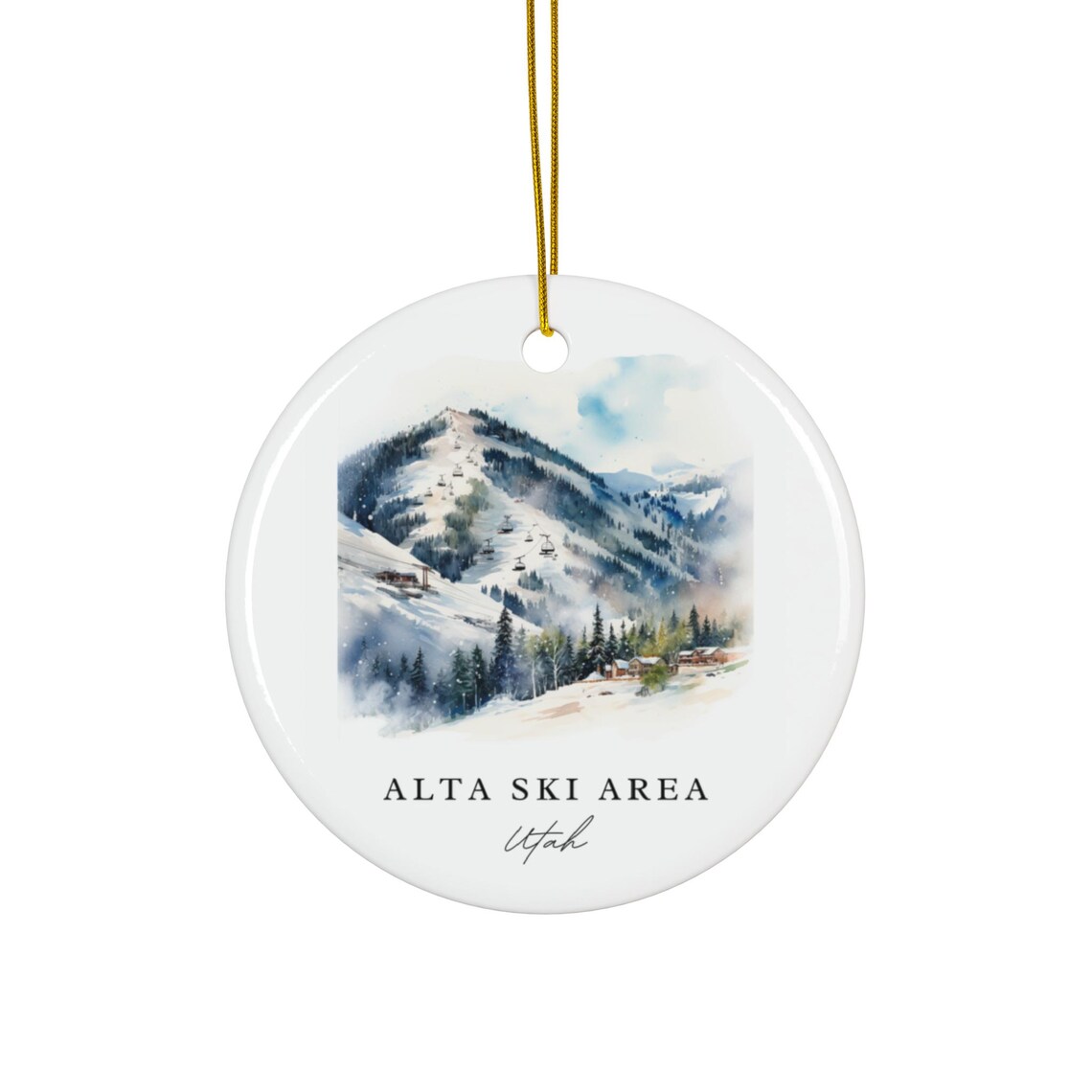 Alta Ski Area Christmas Ornament, Utah Souvenir