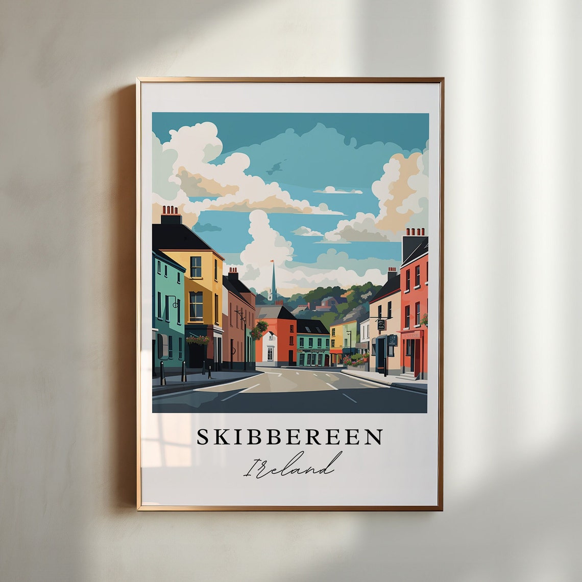 Skibbereen Ireland Travel Poster, Custom Text