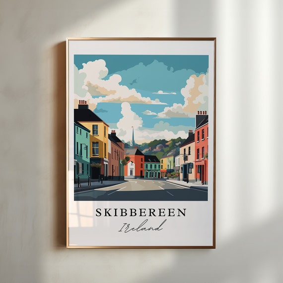 Skibbereen Ireland Travel Poster, Custom Text