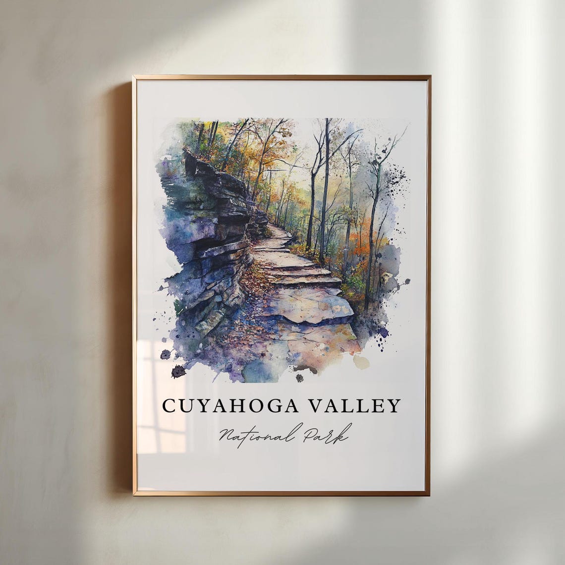 Cuyahoga Valley Wall Art Cuyahoga Print Cuyahoga Watercolor Art Cuyahoga Valley Ohio Gift Travel Print Travel Poster Housewarming Gift
