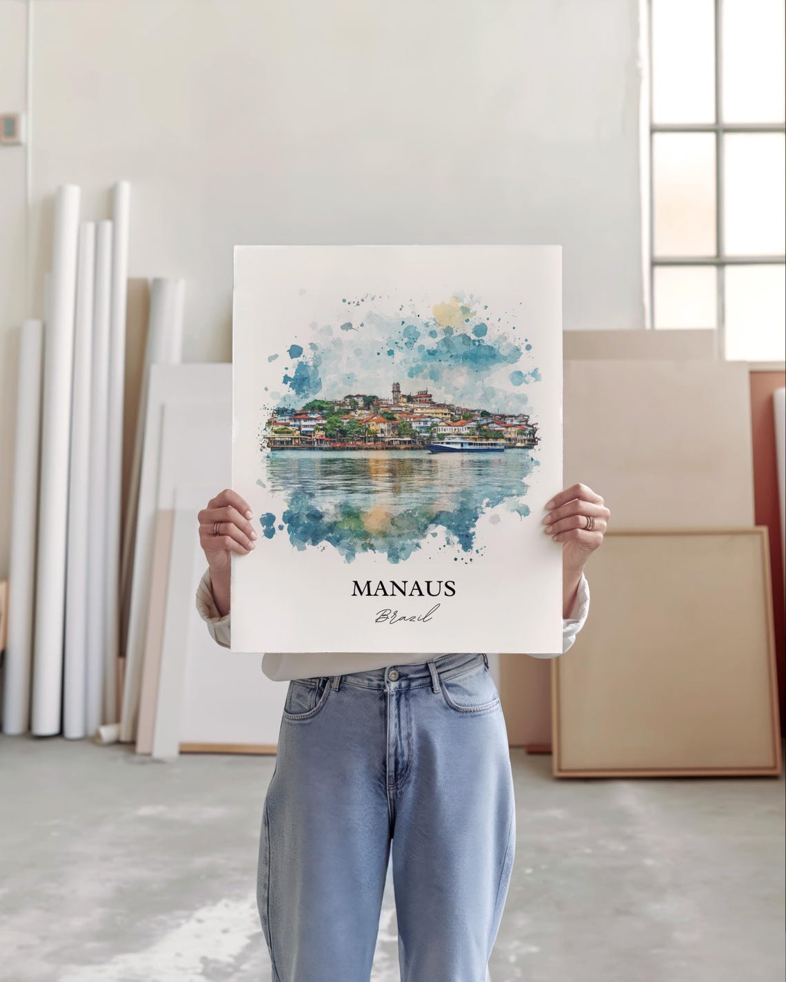 Manaus Brazil Wall Art Print Watercolor Gift Travel Poster Housewarming - Image 5
