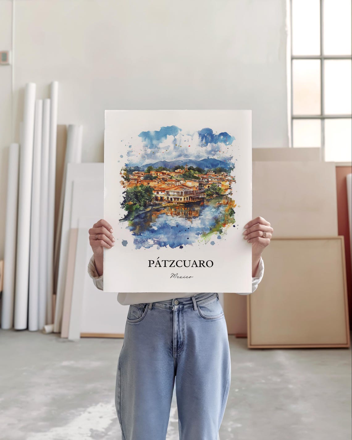 Ptzcuaro Wall Art Michoacn Mx Print Mexico Watercolor Gift Travel Poster Housewarming - Image 5