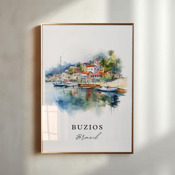 Buzios Brazil Wall Art Poster Armao Dos Bzios Gift Birthday Present Custom Text Personalized