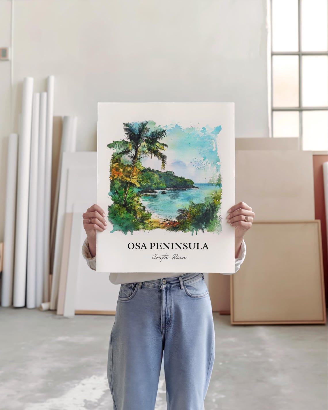 Osa Peninsula Costa Rica Wild Jungle Coast Watercolor Poster - Image 5