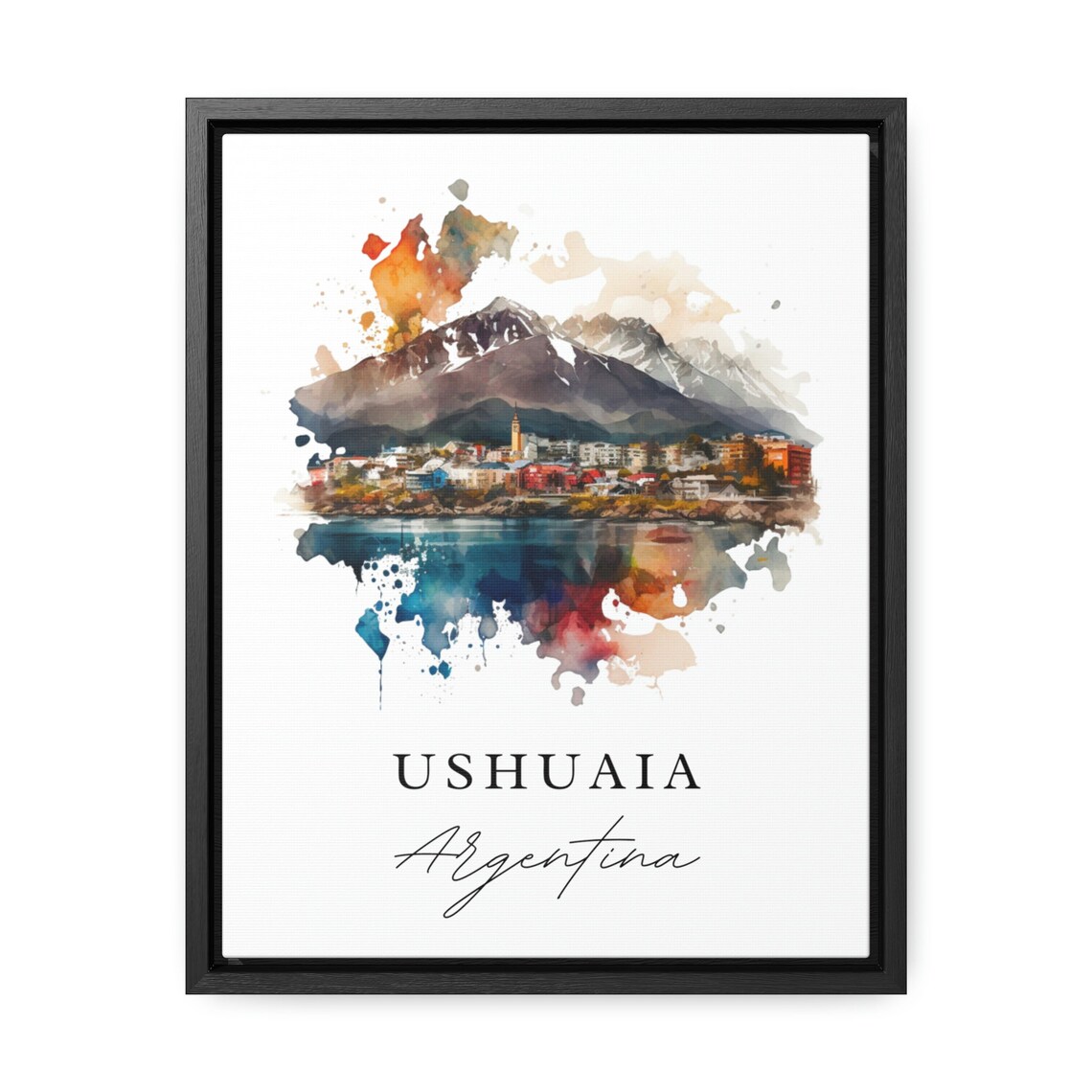 Ushuaia Argentina Travel Poster, Custom Text - Image 2