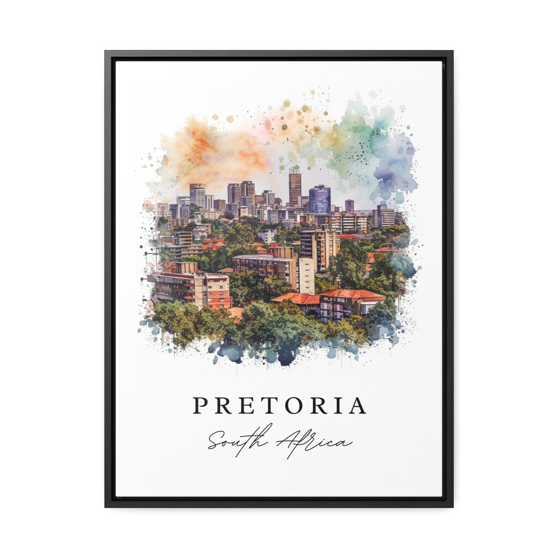 Pretoria South Africa Watercolor Skyline Panorama Travel Poster - Image 3