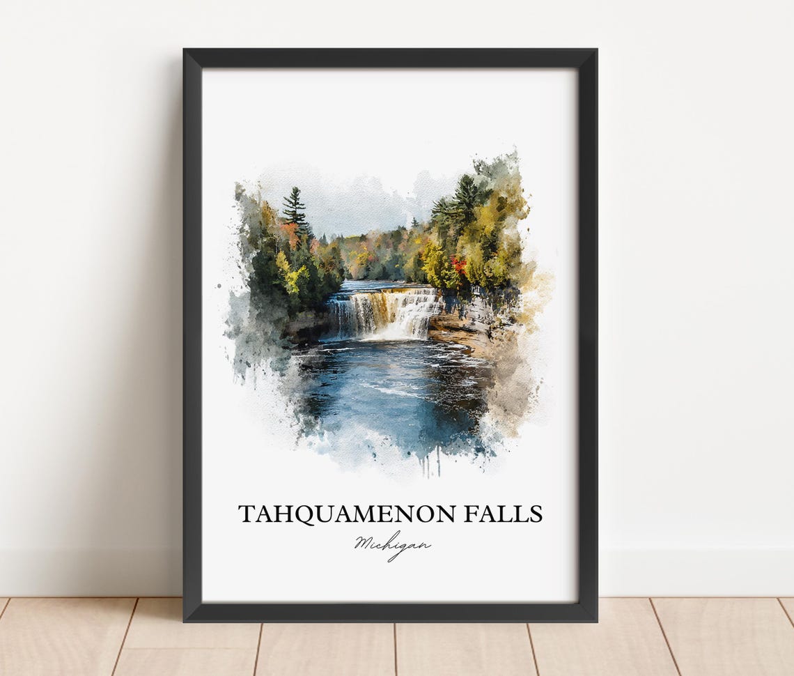 Tahquamenon Falls Michigan Upper Peninsula Waterfall Travel Poster - Image 4