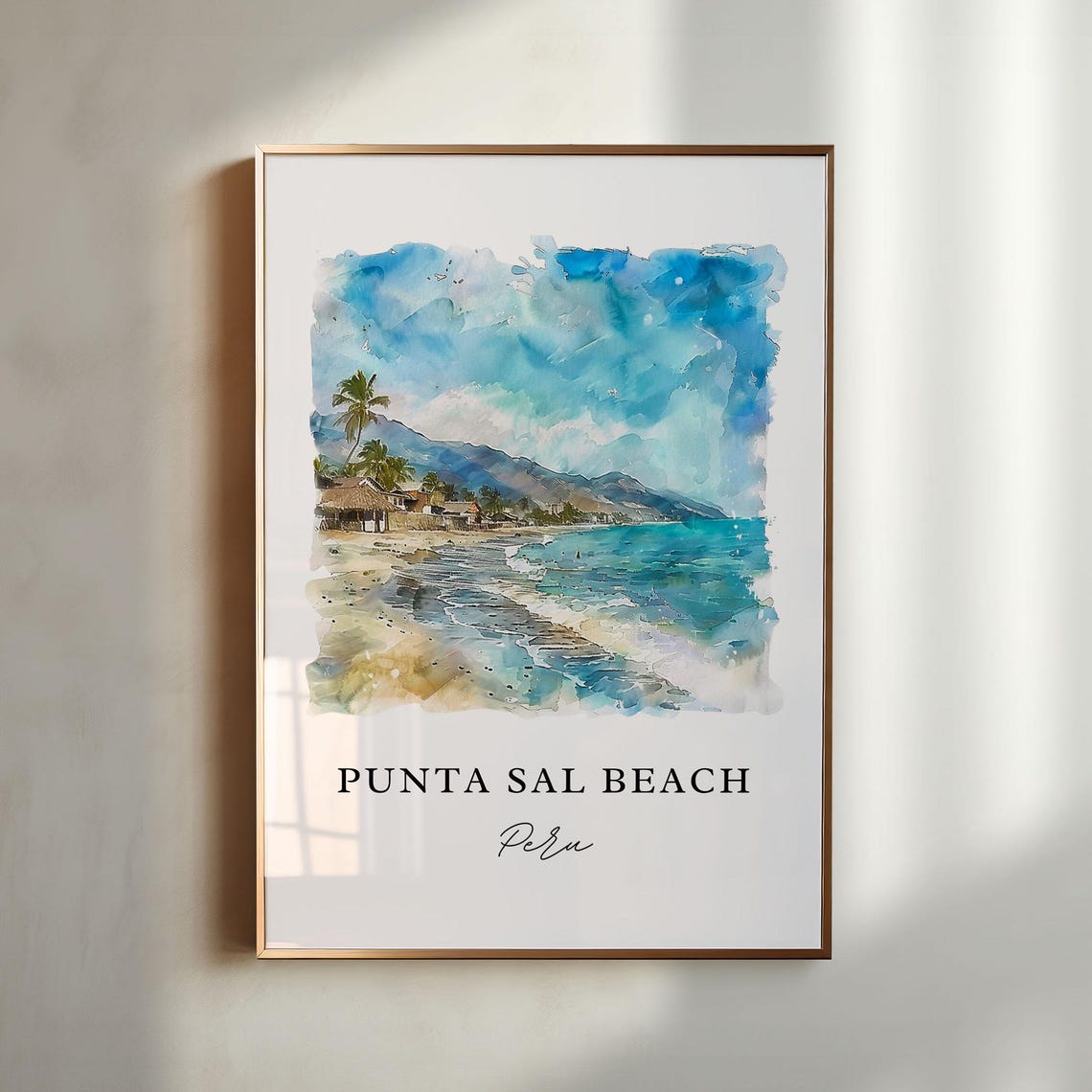 Punta Sal Peru Art Beach Print Tumbes Watercolor Gift Travel Poster Housewarming