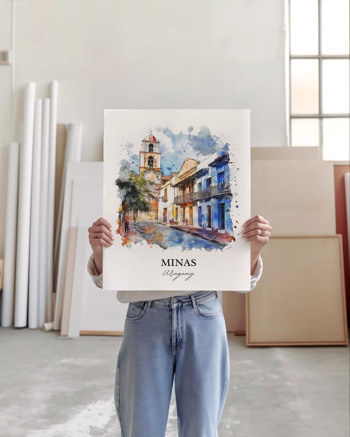 Minas Uruguay Wall Art Lavalleja Print Watercolor Gift Travel Poster Housewarming - Image 5