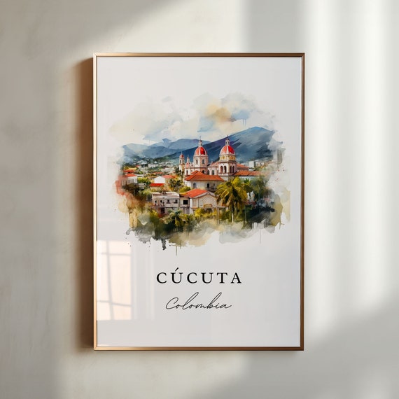 Cucuta Traditional Travel Art Colombia Poster Print Wedding Gift Birthday Present Custom Text Perfect