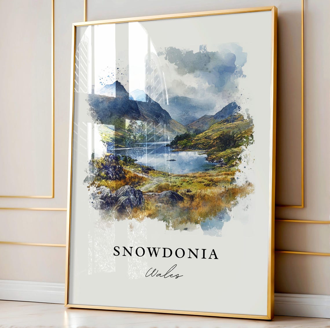 Snowdonia Wales Mountain Lake Watercolor National Park Poster - Image 4