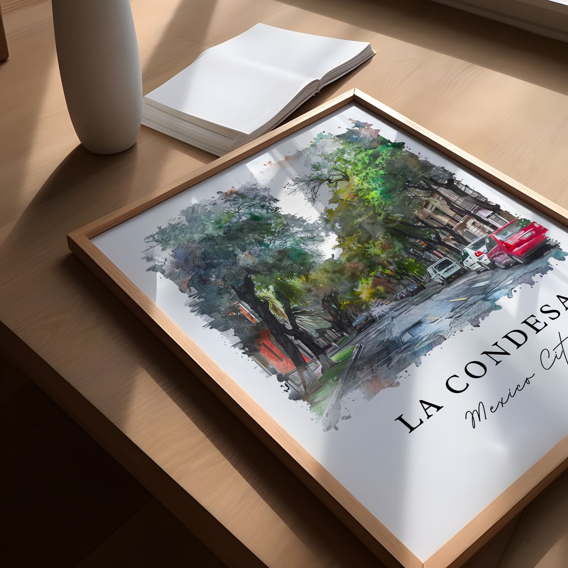 La Condesa Mexico City Charming Tree Lined Street Art Poster - Image 5