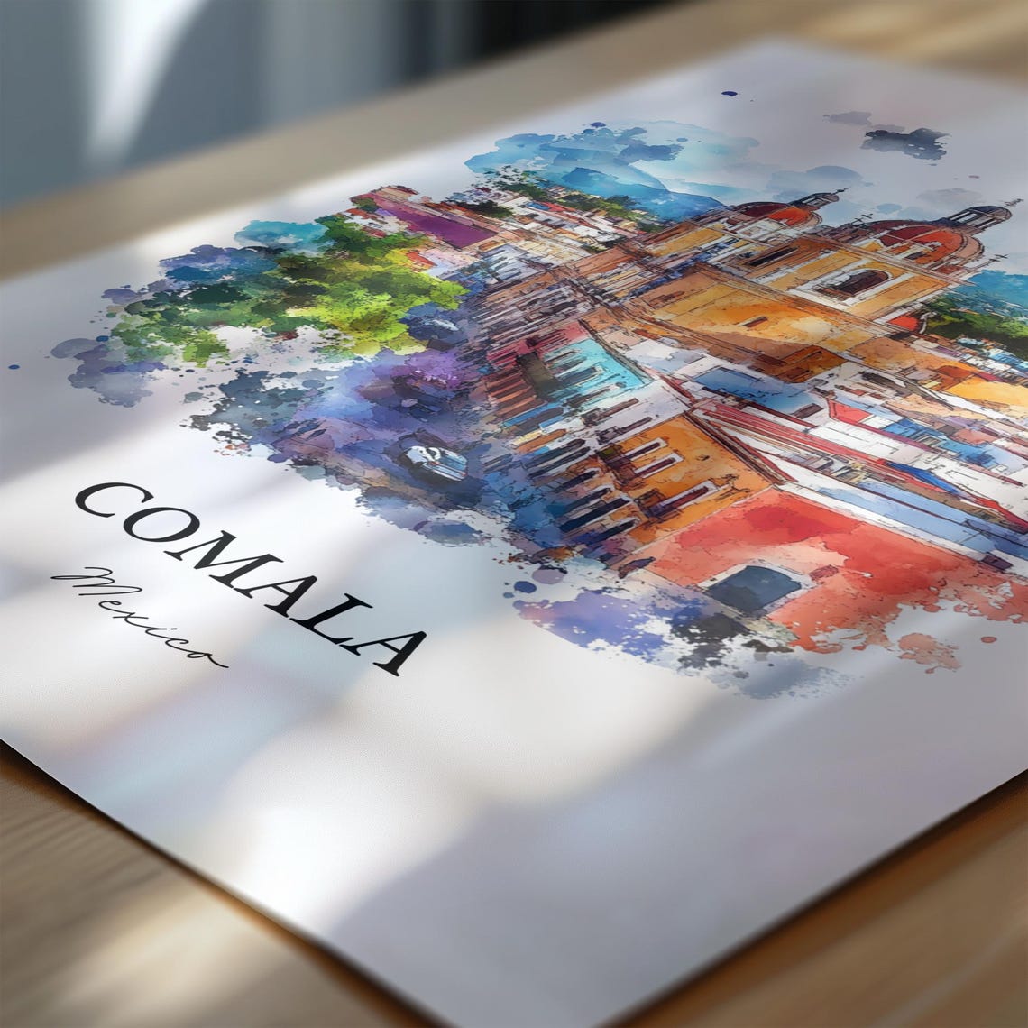 Comala Mexico Wall Art Colima Mx Print Watercolor Gift Travel Poster Housewarming - Image 6