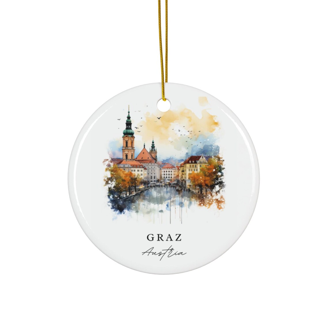 Graz Austria Christmas Travel Poster, Holiday Decor