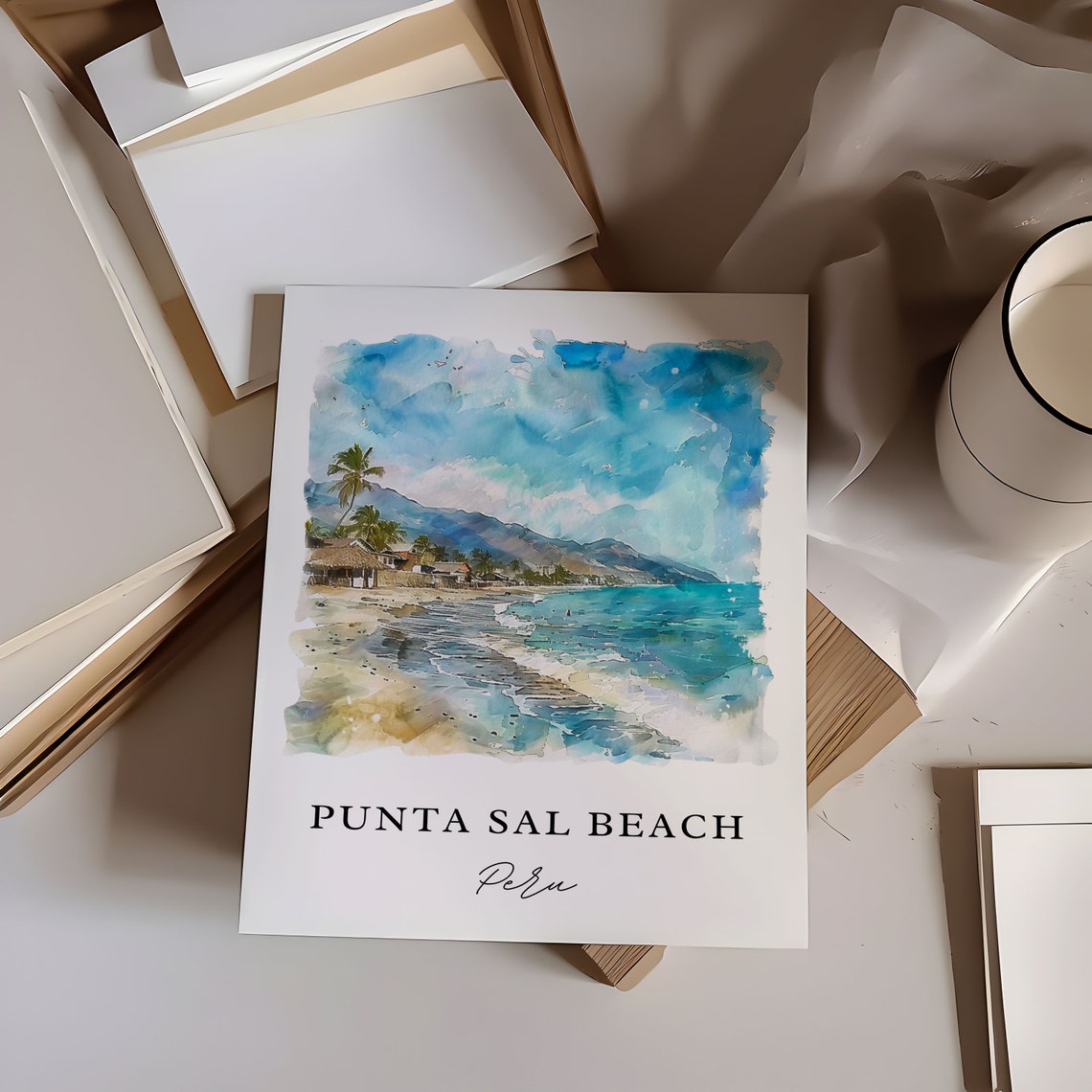 Punta Sal Peru Art Beach Print Tumbes Watercolor Gift Travel Poster Housewarming - Image 6