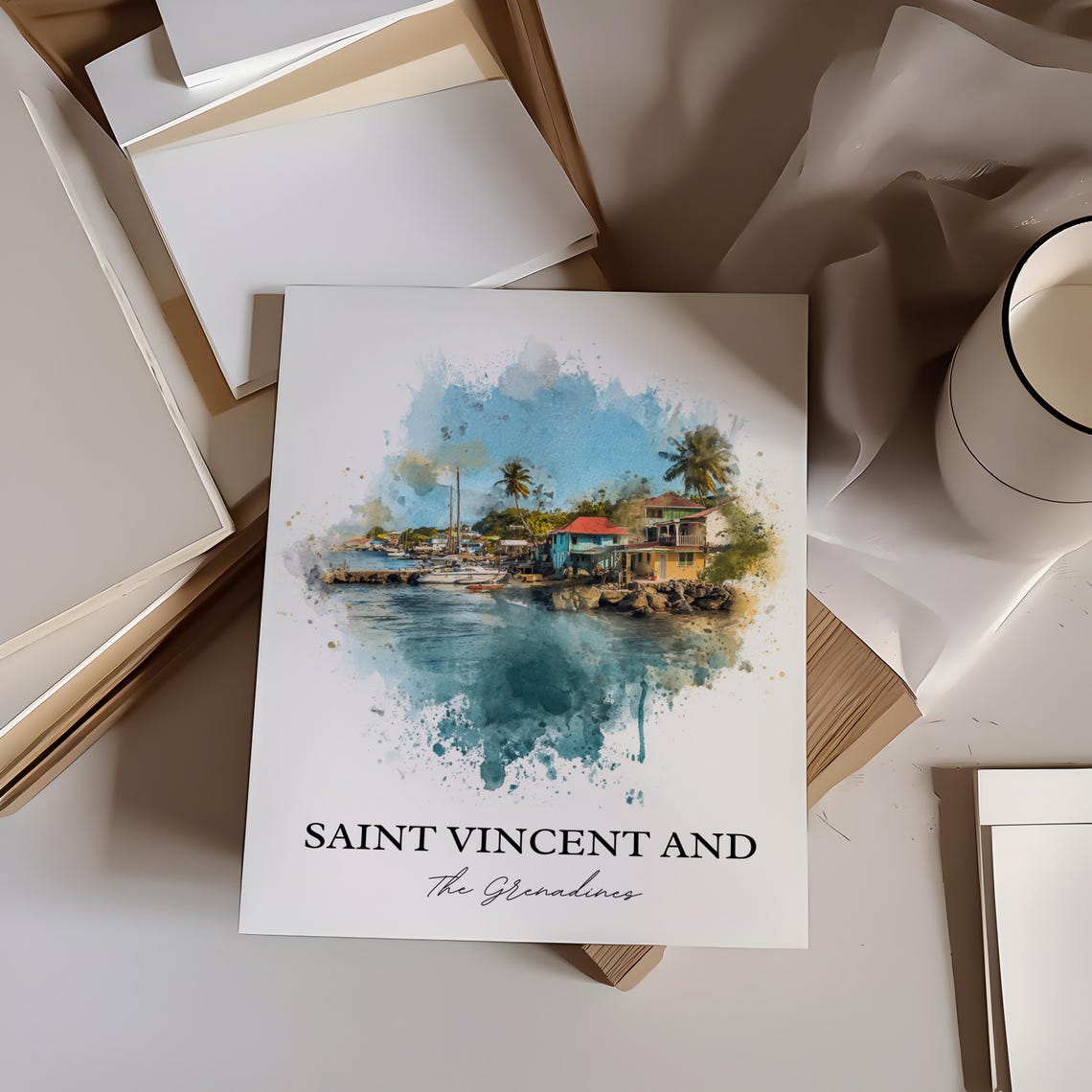 Saint Vincent And The Grenadines Art Caribbean Print Gift Travel Poster Housewarming - Image 2