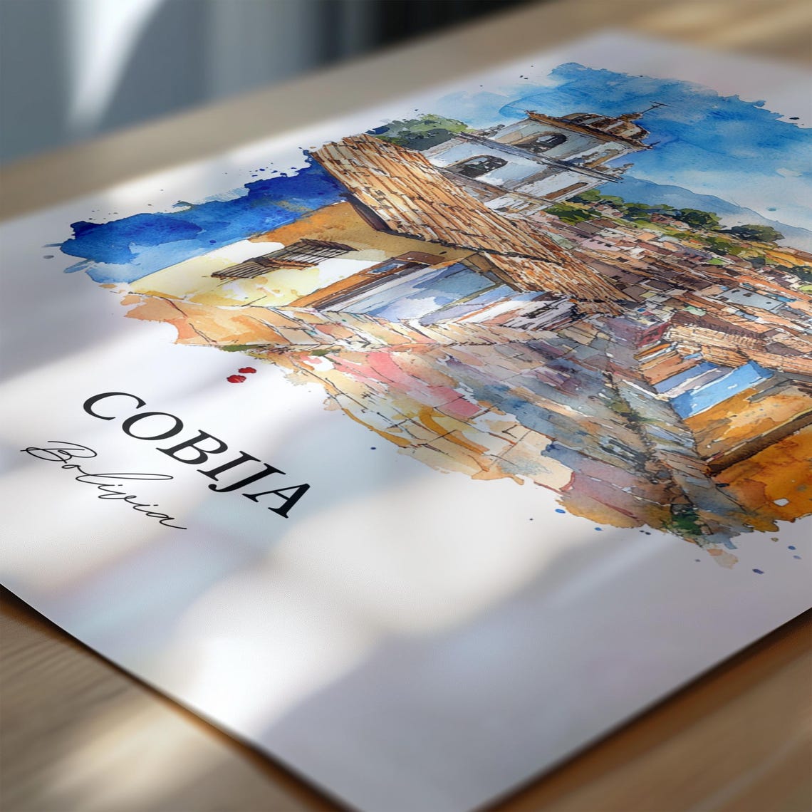 Cobija Bolivia Wall Art Pando Print Watercolor Gift Travel Poster Housewarming - Image 5