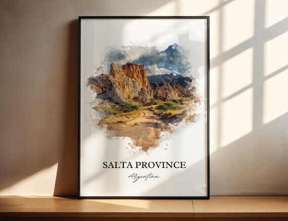Salta Province Wall Art Argentina Print Watercolor Gift Travel Poster Housewarming