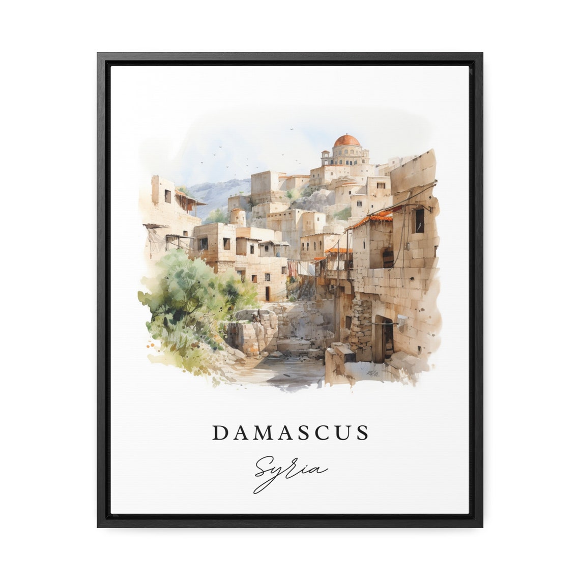 Damascus Wall Art Syria Poster Wedding Gift Birthday Present Custom Text Personalized - Image 2