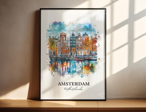Amsterdam Housewarming Travel Poster