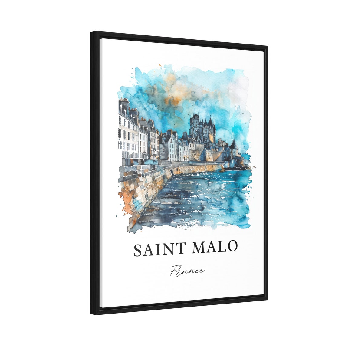 Saint Malo France Watercolor Travel Poster - Image 2