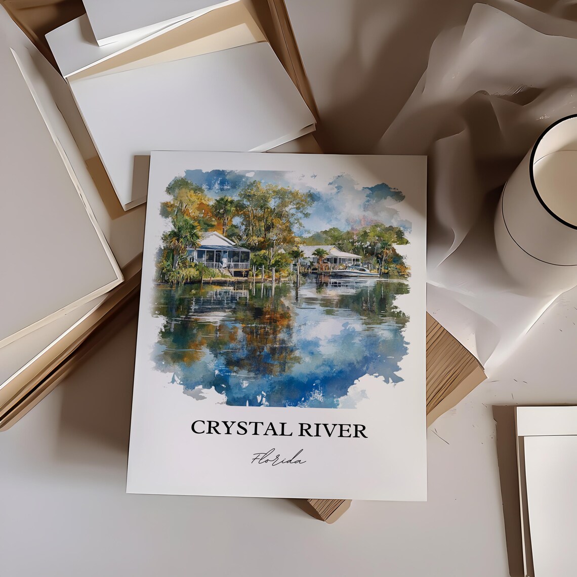 Crystal River, Florida Travel Poster Art Print - Image 4