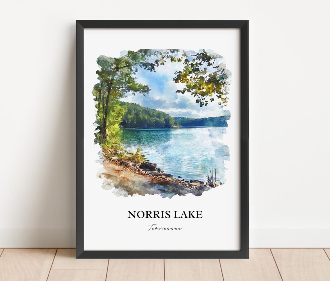 Norris Lake Tennessee Peaceful Cove Watercolor Lakeside Art Poster - Image 2