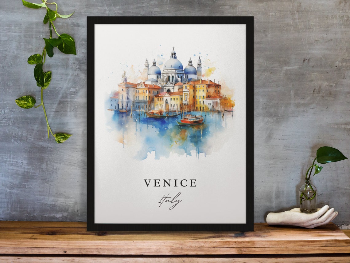 Venice Traditional Travel Poster, Italy Custom Text