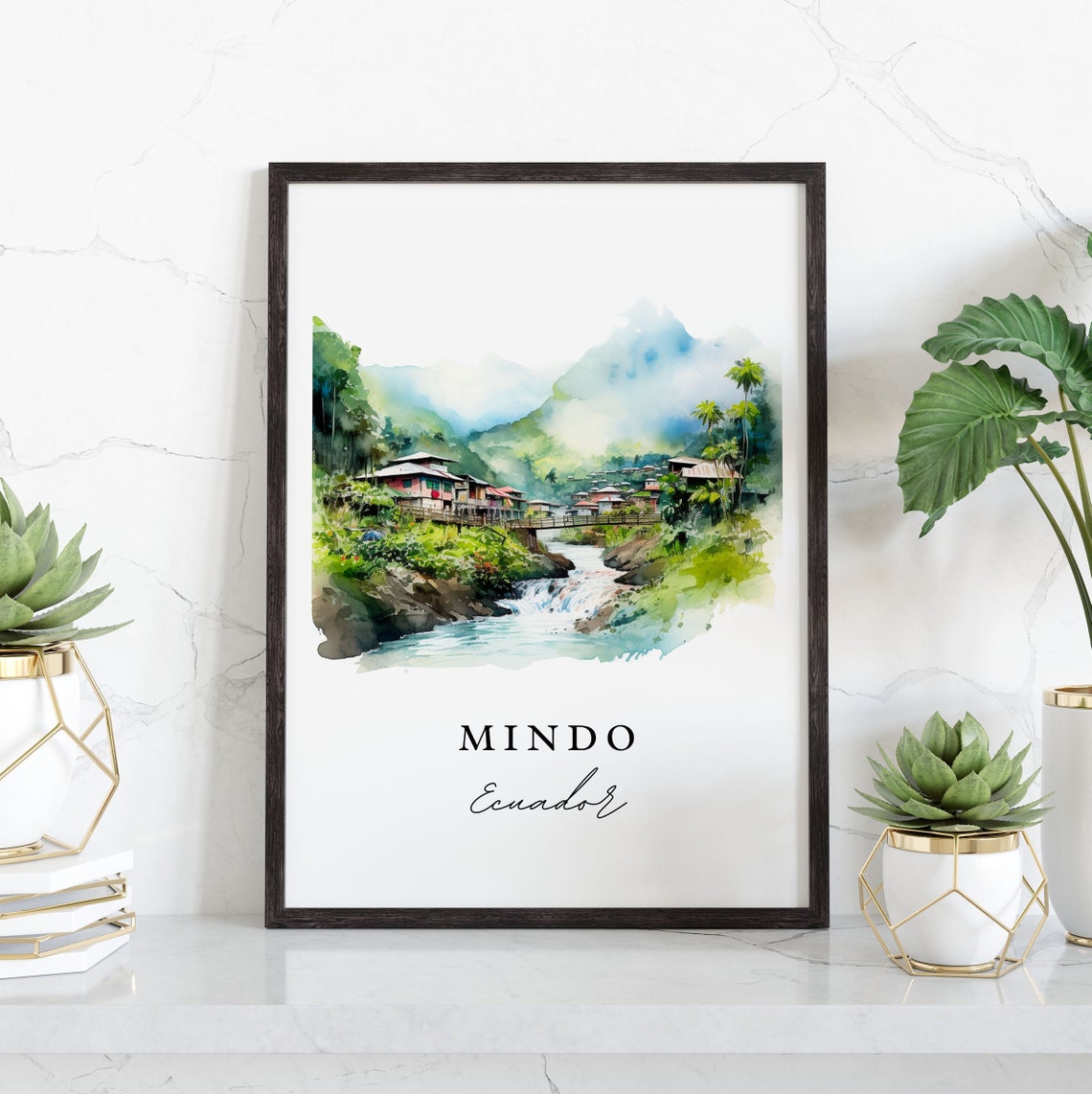 Mindo Ecuador Wall Art Poster Print Wedding Gift Birthday Present Custom Text Perfect - Image 3