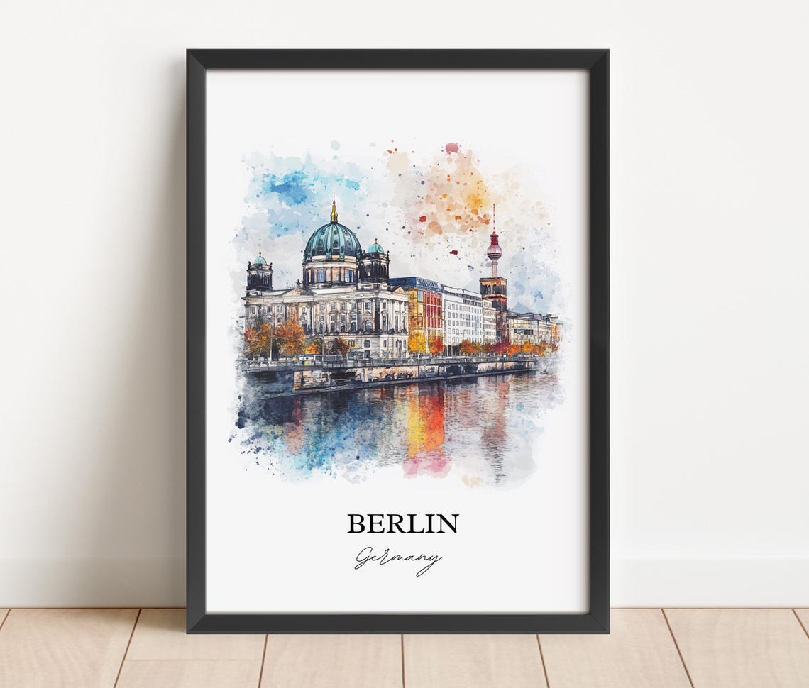 Berlin Watercolor Travel Poster, Germany Art Print - Image 2