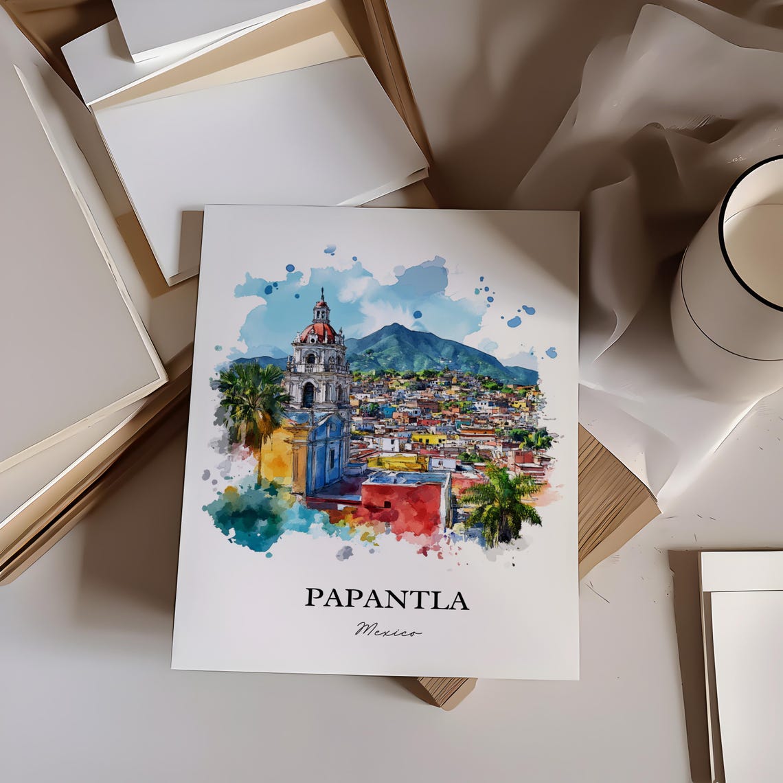 Papantla Mexico Wall Art Veracruz State Print Watercolor Gift Travel Poster Housewarming - Image 2
