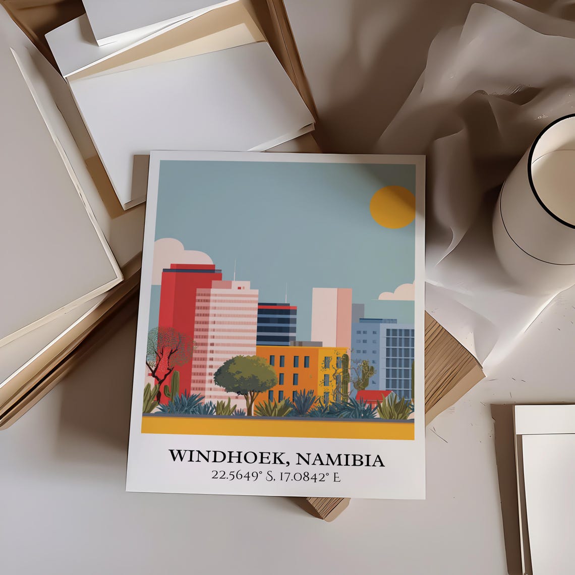 Windhoek Namibia Art Retro Travel Home Decor Gift Prints Housewarming - Image 5