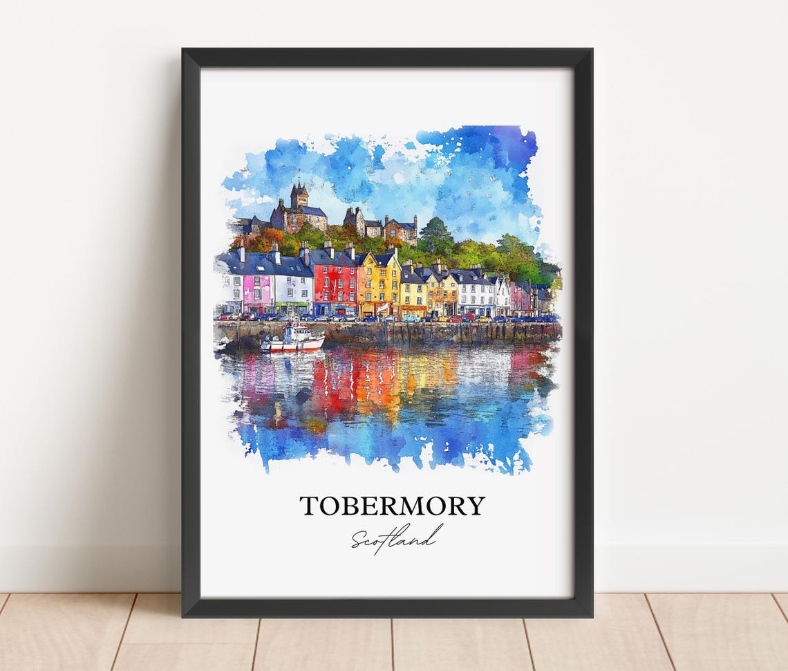 Tobermory, Mull Scotland Watercolor Travel Poster - Image 3