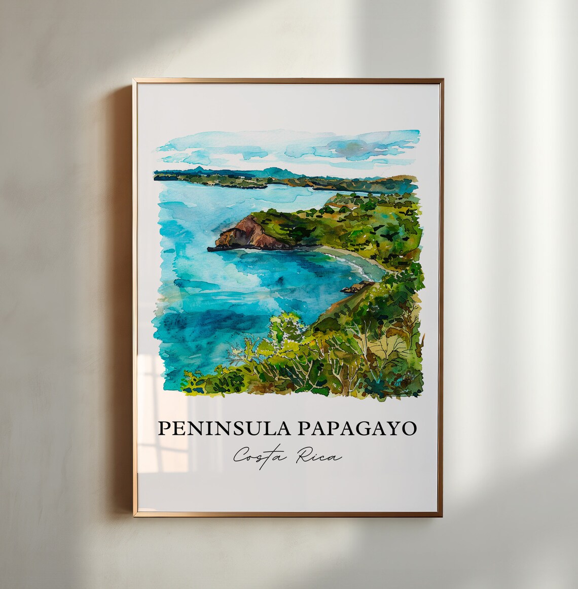 Peninsula Papagayo Wall Art Costa Rica Print Papagayo Watercolor Peninsula Papagayo Gift Travel Print Travel Poster Housewarming Gift